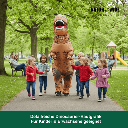 Aufblasbares T-Rex-Kostüm, Kind & Erwachsene – Ansicht 3