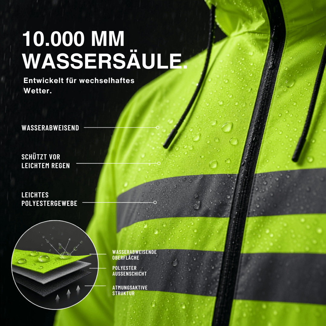 Ultraleichte Regenjacke Pro mit Reflektoren – Ansicht 6
