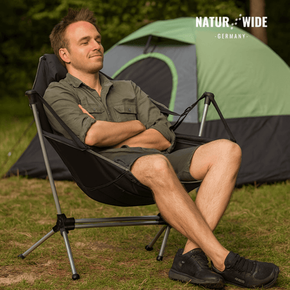 Camping-Schaukelstuhl XXL, faltbar, gepolstert – Ansicht 9