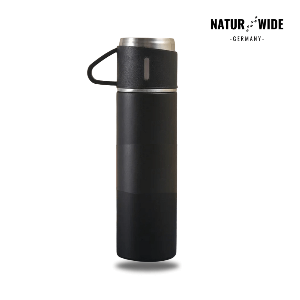 Thermosflasche 500 ml mit 3 Tassen, Edelstahl – Ansicht 22