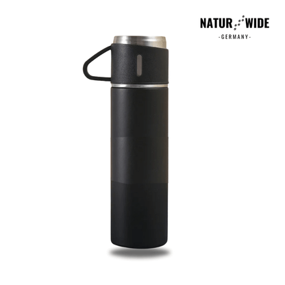 Thermosflasche 500 ml mit 3 Tassen, Edelstahl – Ansicht 22