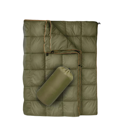 Outdoor-Reisedecke 140 × 200 cm, wasserabweisend – Olivgrün
