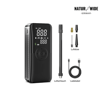 Akku-Reifenkompressor mit Display & Powerbank