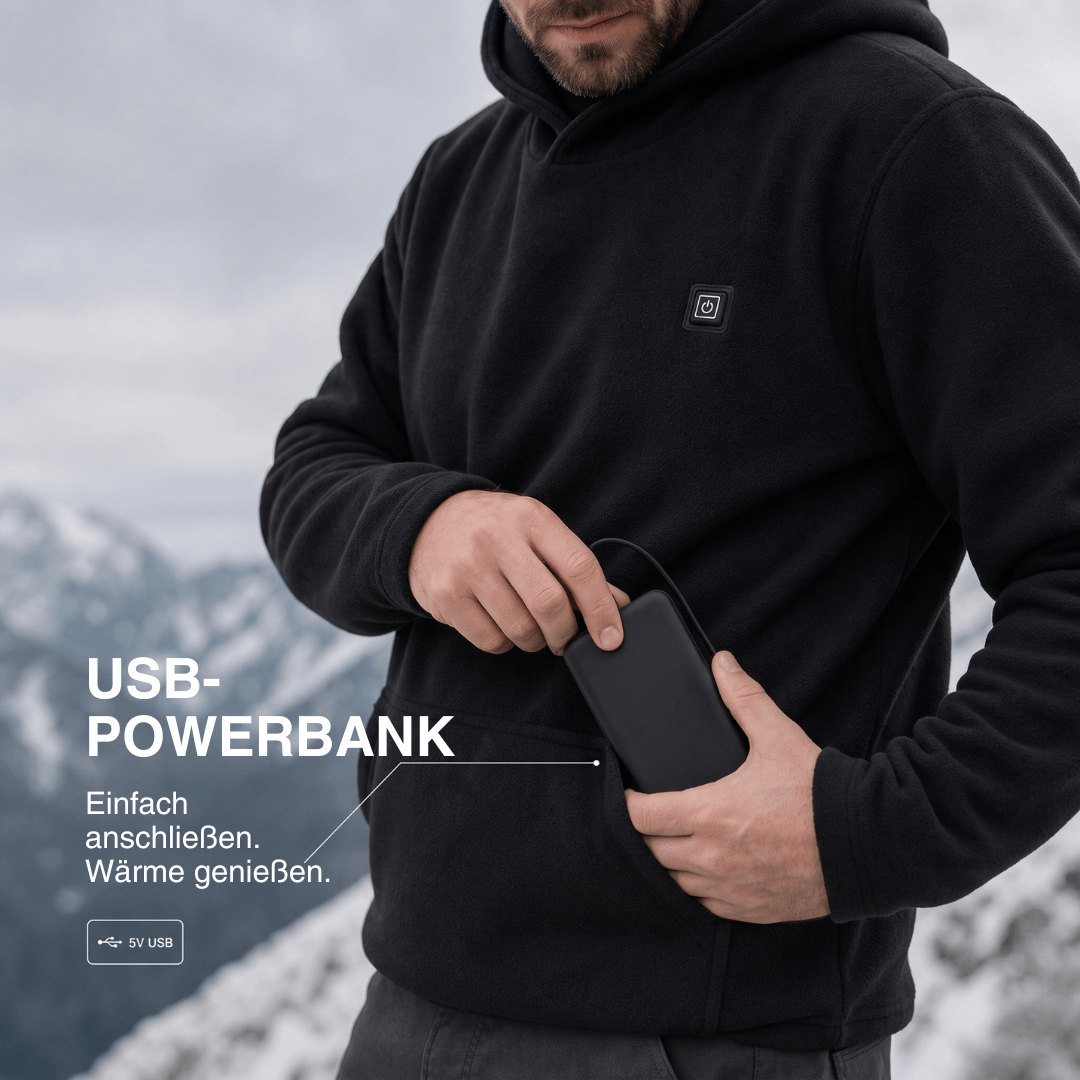 USB beheizter Hoodie mit Reißverschluss, unisex – Ansicht 13