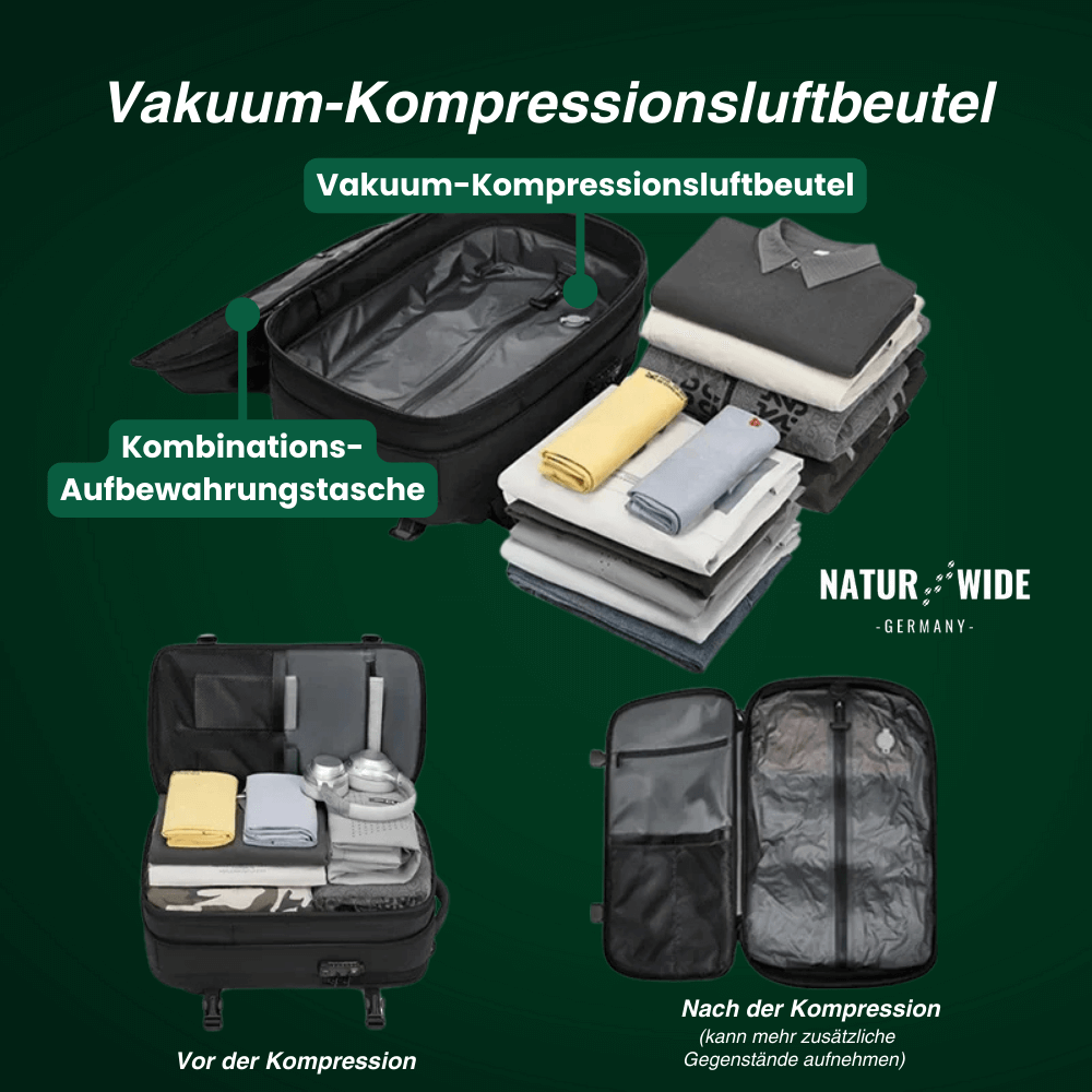 Vakuum-Rucksack 36–55 L mit 17-Zoll-Laptopfach – Ansicht 2