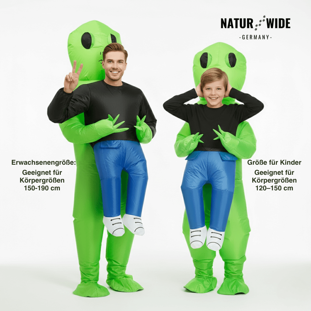 Aufblasbares Alien-Kostüm für Kind & Erwachsene – Ansicht 6