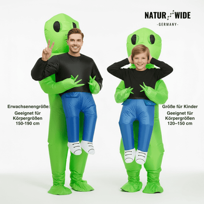 Aufblasbares Alien-Kostüm für Kind & Erwachsene – Ansicht 6