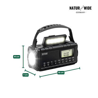 Kurbelradio mit Solar und 10.000-mAh-Powerbank – Ansicht 18