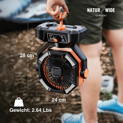 Campingventilator mit Licht, 20.000-mAh-Akku – Ansicht 9