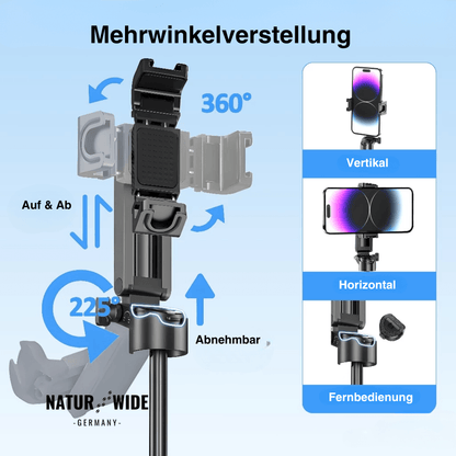 Mini-Selfie-Stick mit Stativ & Fernauslöser – Ansicht 4
