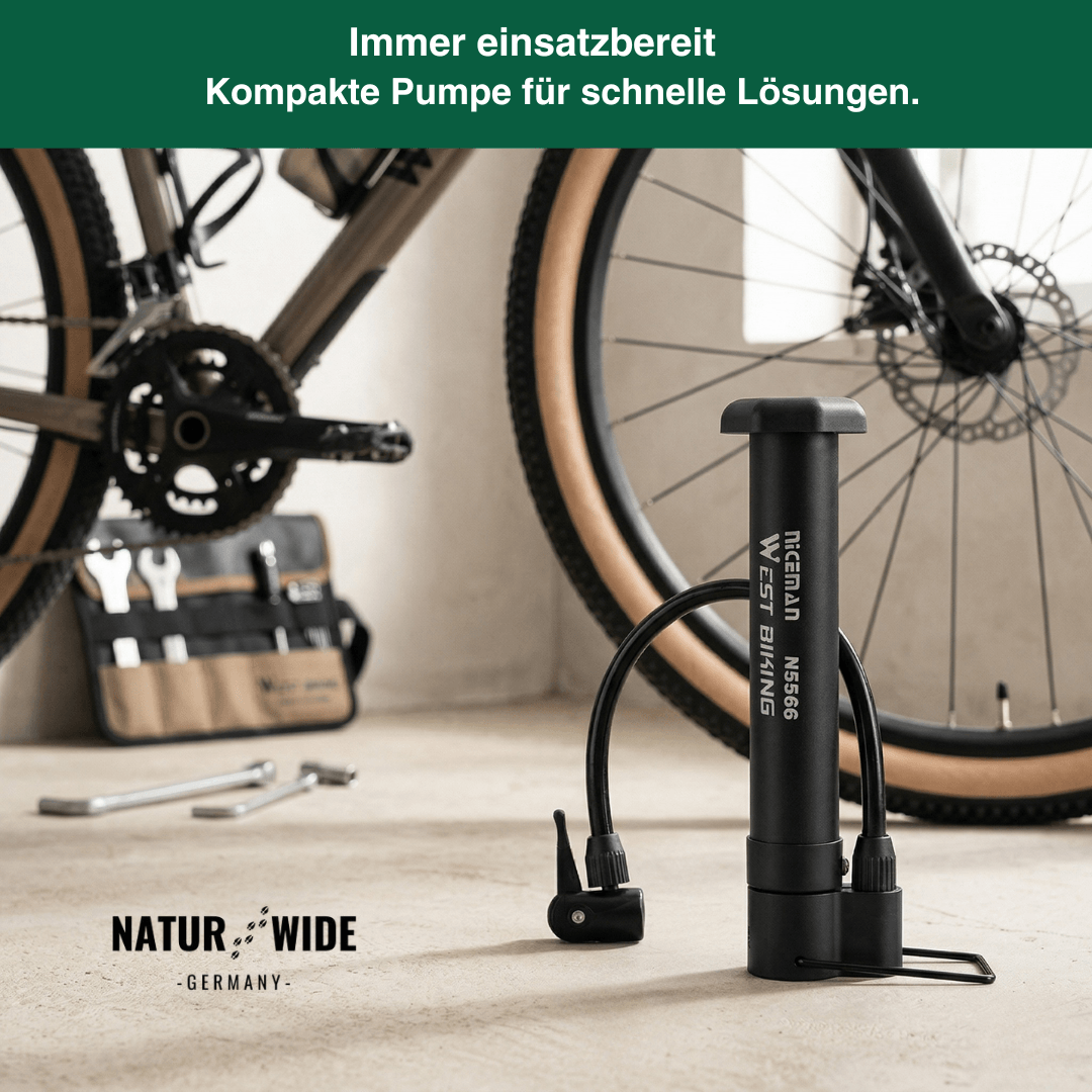 Mini-Standpumpe für Fahrrad & Ball, 5,5 bar – Ansicht 6