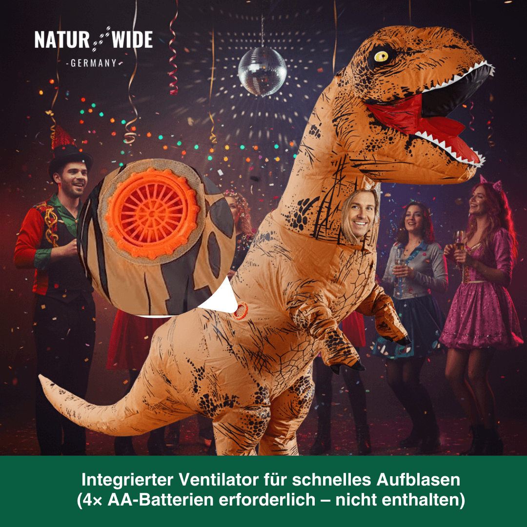 Aufblasbares T-Rex-Kostüm, Kind & Erwachsene – Ansicht 4