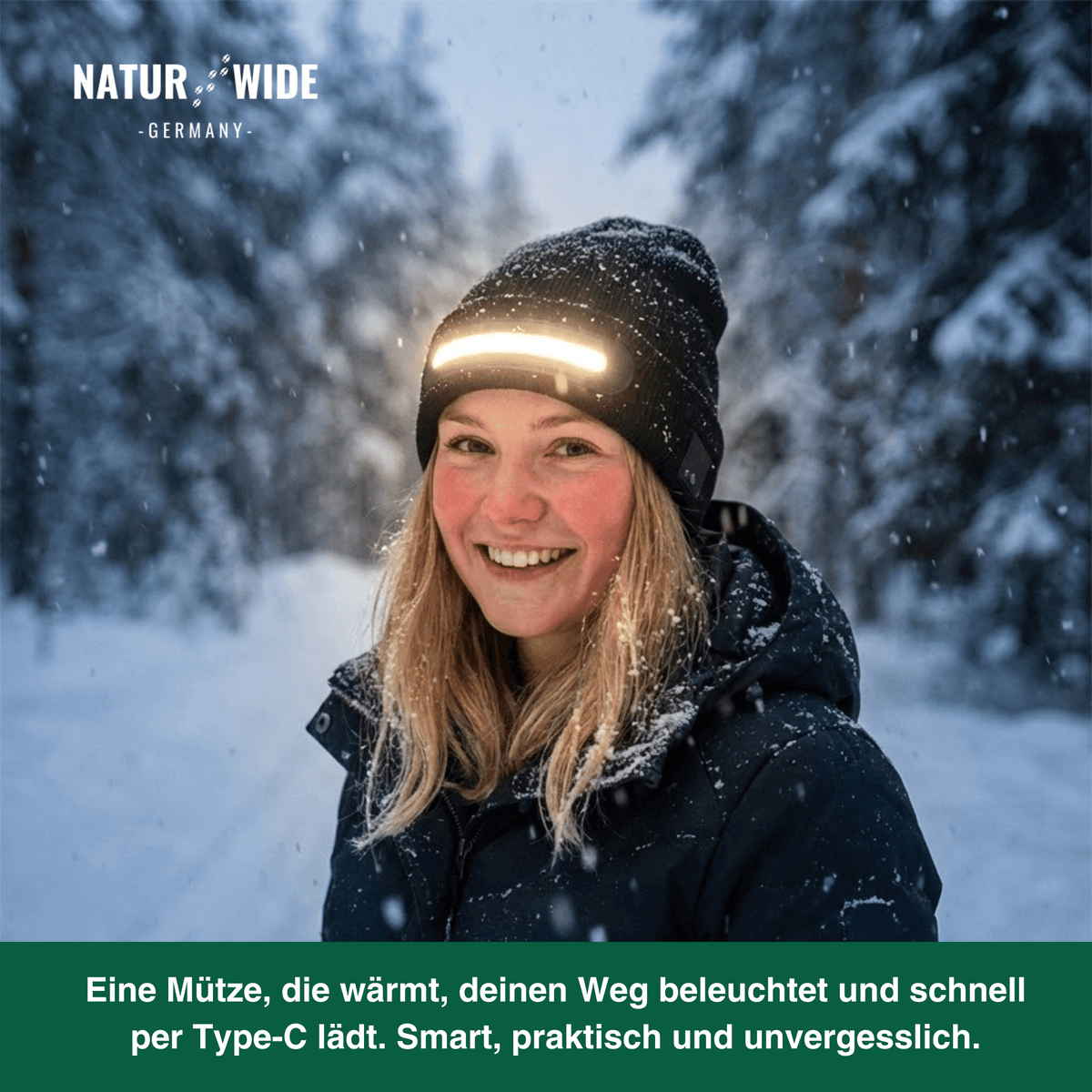 LED-Mütze mit Licht, USB-Akku, unisex – Ansicht 2