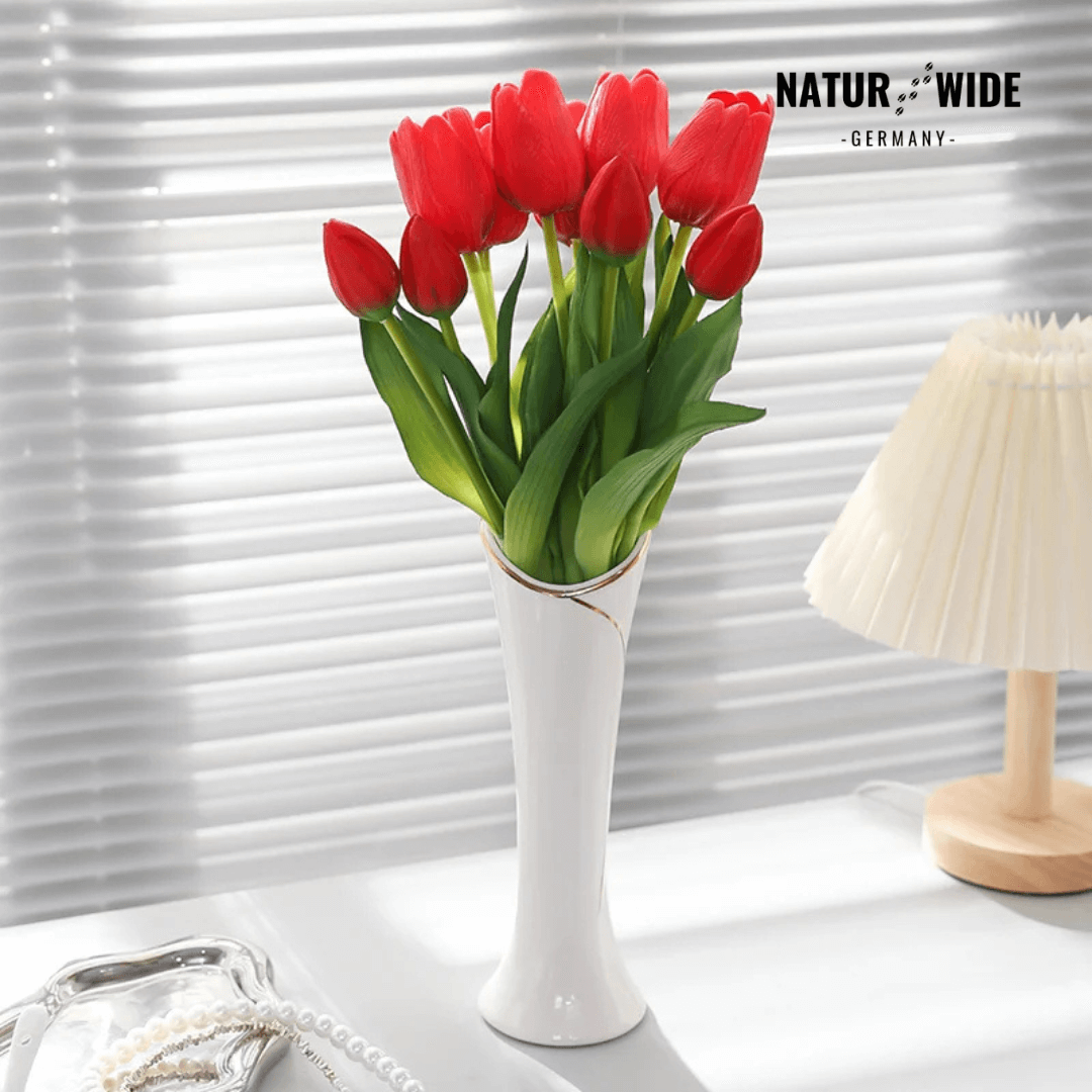Künstliche Tulpen im 5er-Bund, täuschend echt – Ansicht 5