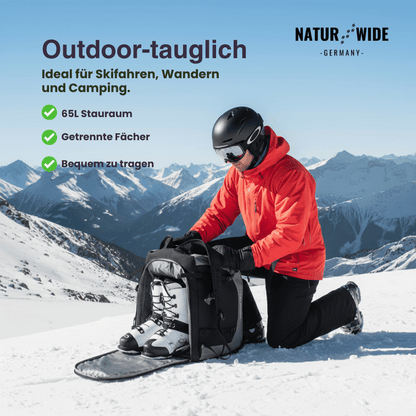 Skischuh-Rucksack 65 L für Stiefel, Helm & Ski – Ansicht 3