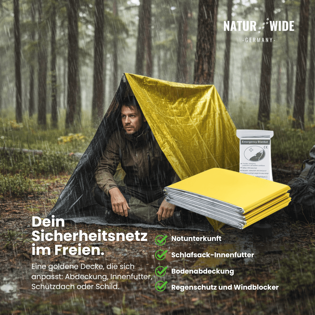 Rettungsdecke Gold/Silber 130 × 210 cm, 5 Stück – Ansicht 2