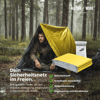 Rettungsdecke Gold/Silber 130 × 210 cm, 5 Stück – Ansicht 2