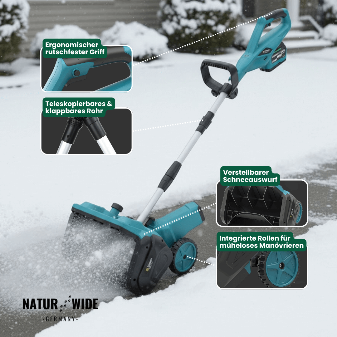 Akku-Schneefräse 3500 W, bürstenlos, mit Rädern – Ansicht 2