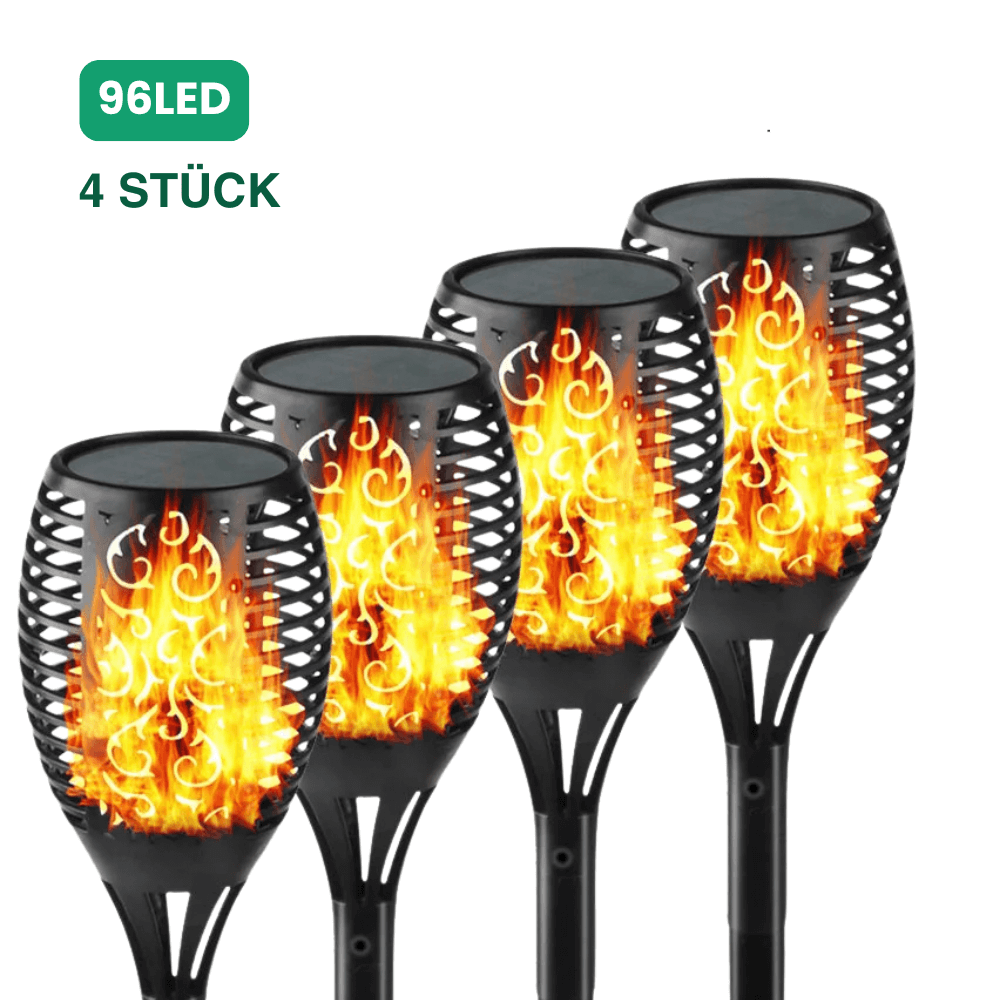 Solar-Gartenfackeln mit Flammeneffekt, 4er-Set – Ansicht 11