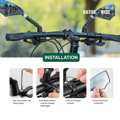 Fahrrad-Rückspiegel, 360° drehbar, entspiegelt – Ansicht 7