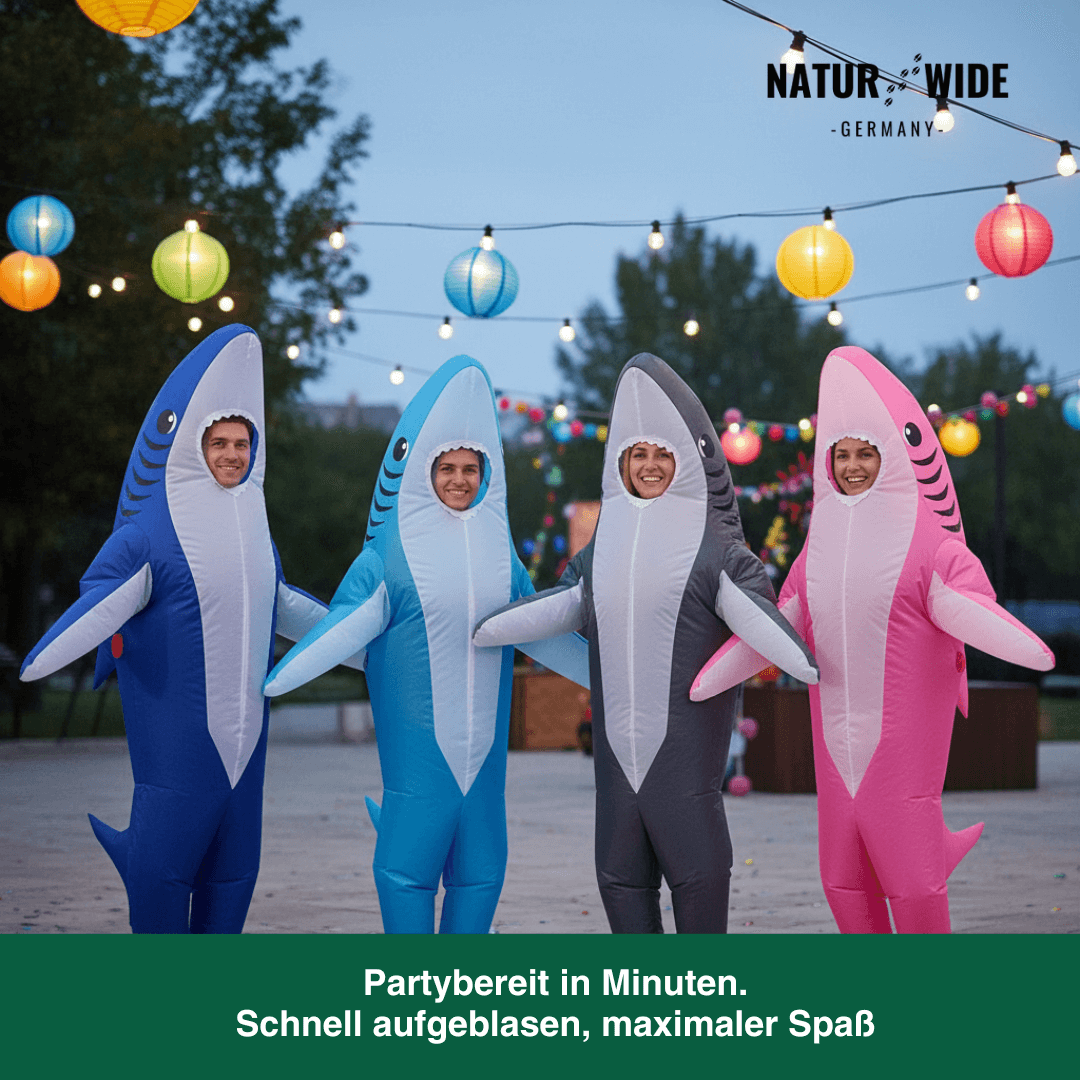 Aufblasbares Hai-Kostüm für Kind & Erwachsene – Ansicht 5