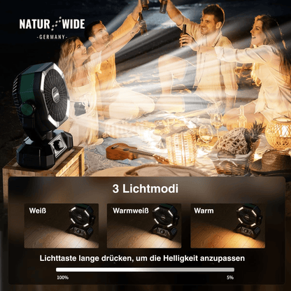 Campingventilator mit Licht, 20.000-mAh-Akku – Ansicht 5
