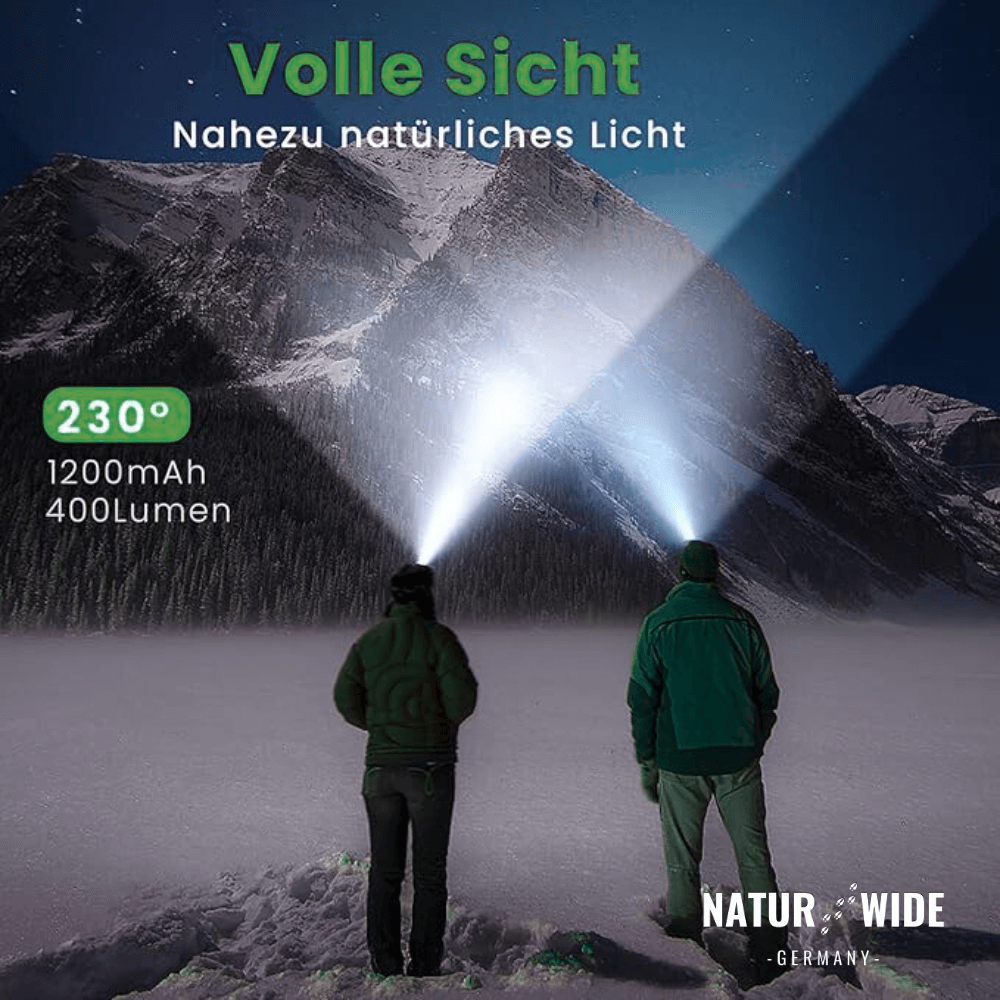 Stirnlampe Pro mit 400 Lumen, USB-C, Rotlicht – Ansicht 9