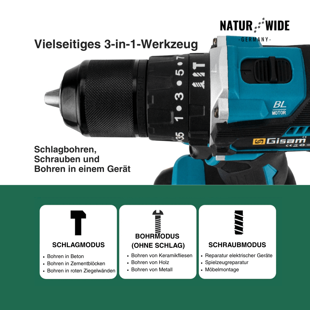 Akku-Schlagbohrschrauber 18 V, bürstenlos – Ansicht 3