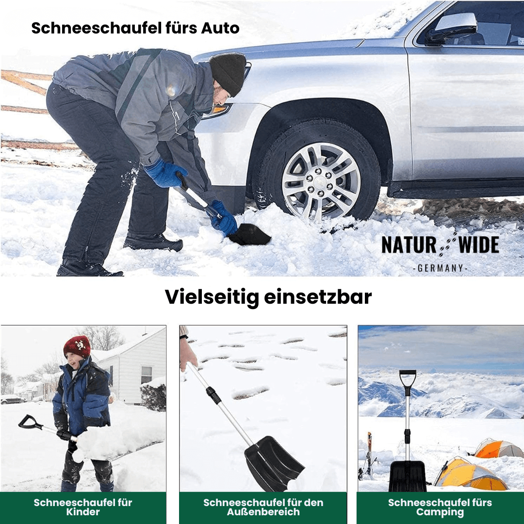Teleskop-Schneeschaufel fürs Auto, Alu, 1 kg – Ansicht 2