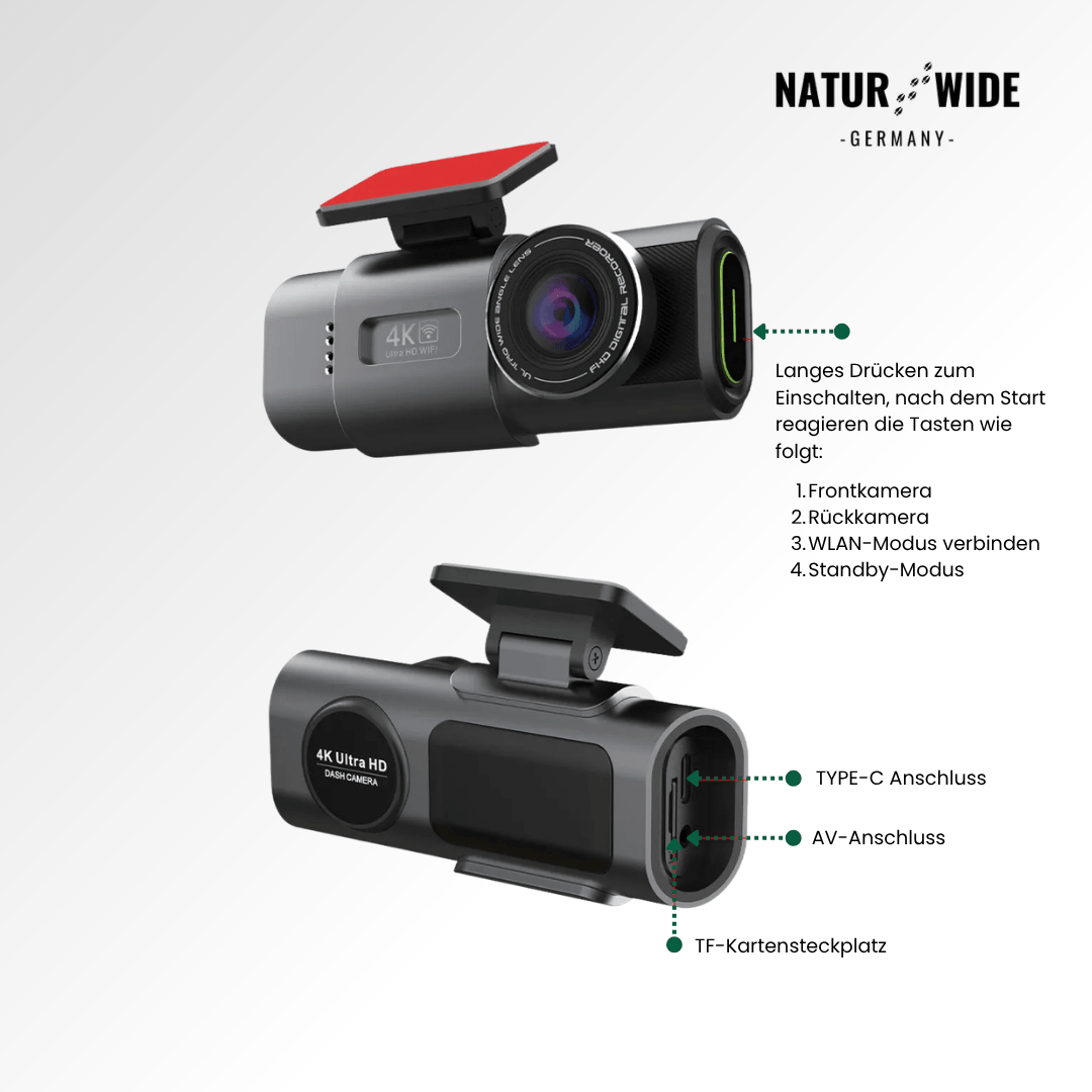 4K-Dashcam mit Sony-Sensor, WLAN & App – Ansicht 2