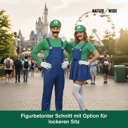 Klempner-Kostüm Rot & Grün: Overall oder Kleid – Ansicht 4