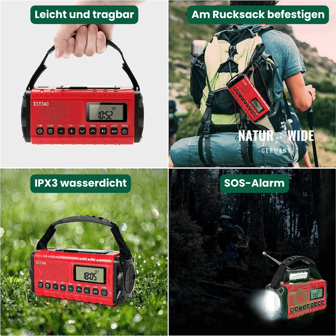 Kurbelradio mit Solar und 10.000-mAh-Powerbank – Ansicht 17