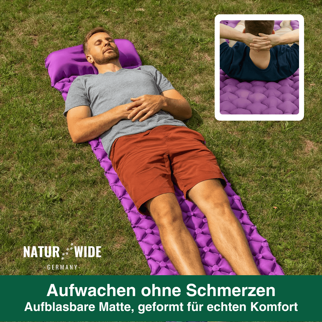 Ultraleichte Isomatte mit Fußpumpe, 8 cm dick – Ansicht 37