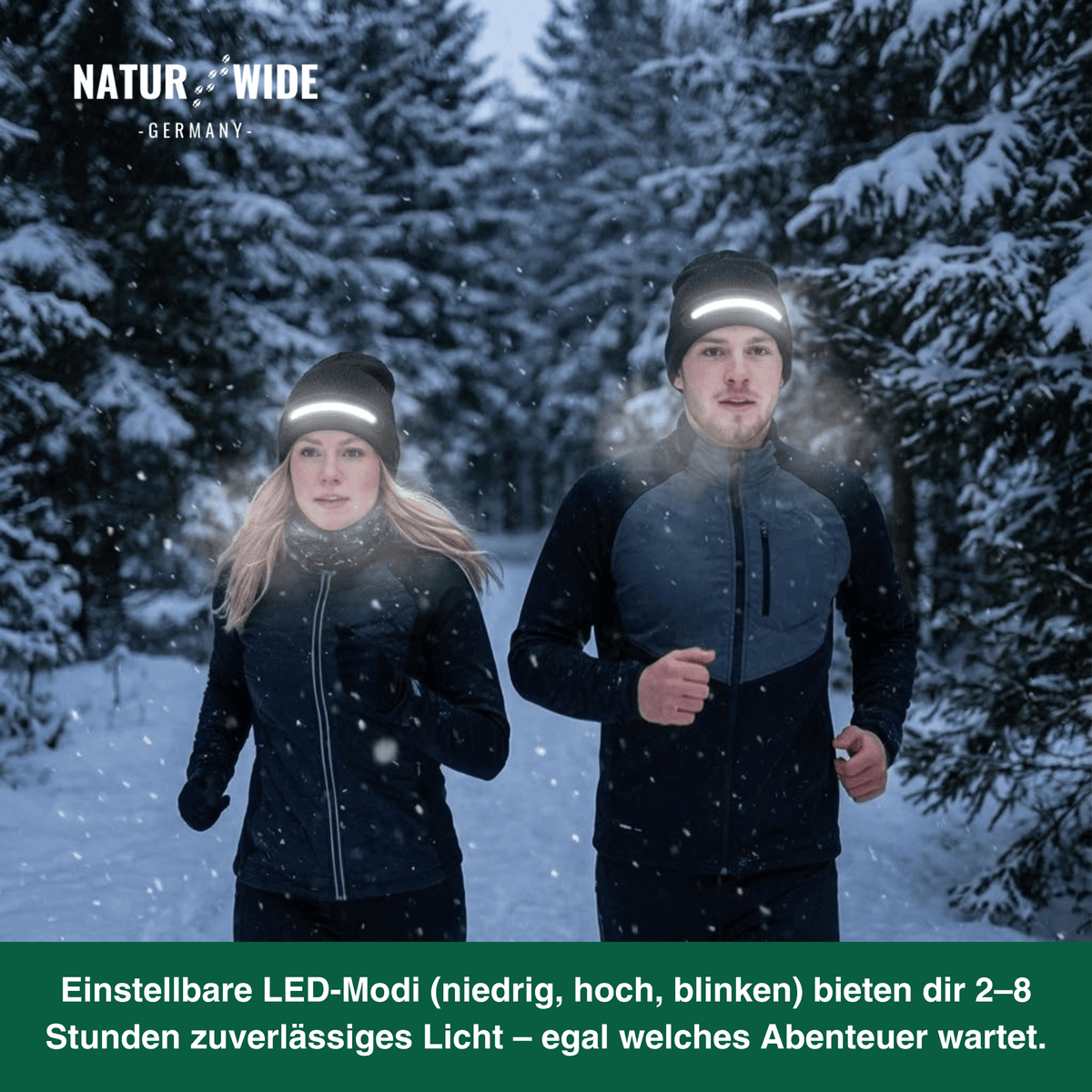 LED-Mütze mit Licht, USB-Akku, unisex – Ansicht 8