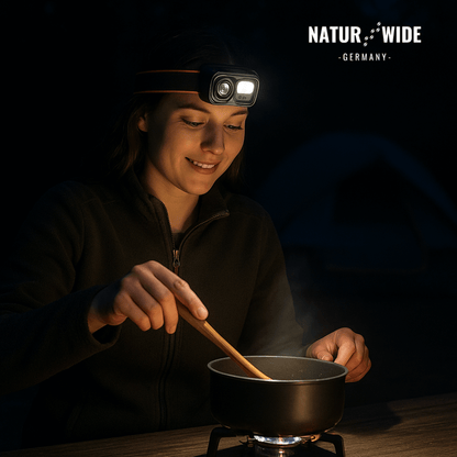 Stirnlampe mit Bewegungssensor, 9 Modi, USB-C – Ansicht 9