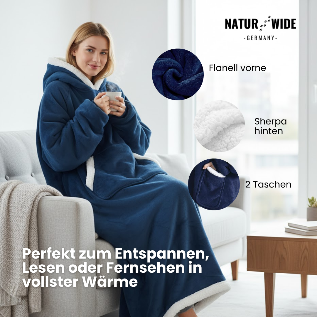 Oversize Deckenhoodie aus Flanell mit Kapuze – Ansicht 5