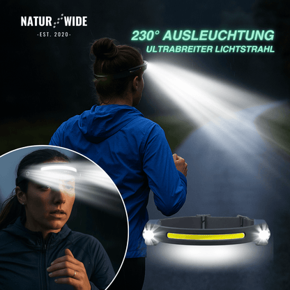 Stirnlampe mit Doppel-Fernlicht und 230° COB – Ansicht 9