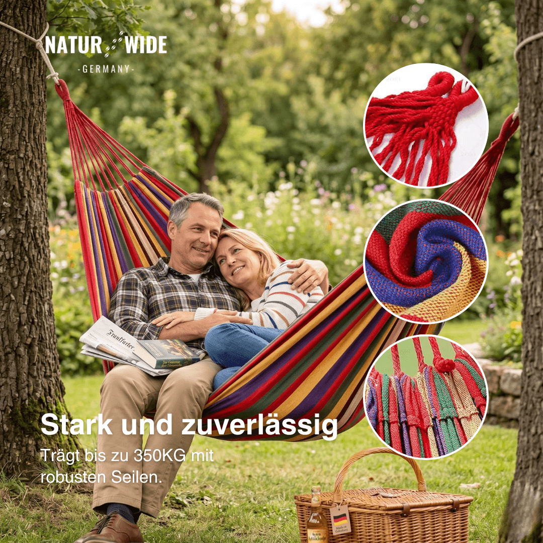 Canvas-Hängematte gestreift, 1 oder 2 Personen – Ansicht 8