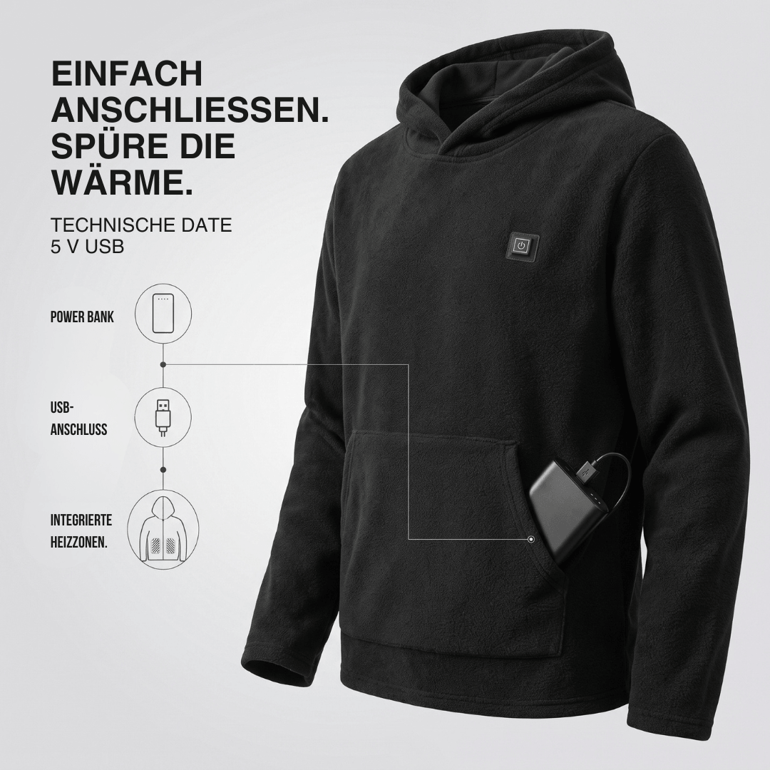 USB beheizter Hoodie mit Reißverschluss, unisex – Ansicht 11