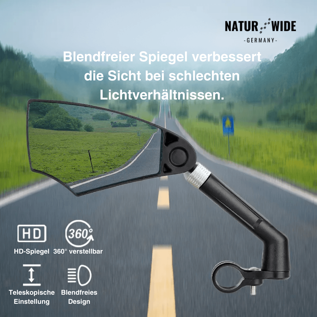 Fahrrad-Rückspiegel, 360° drehbar, entspiegelt – Ansicht 5