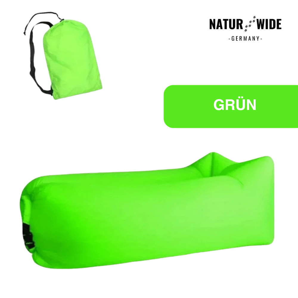 Aufblasbares Luftsofa ohne Pumpe, 200 × 70 cm – Grün