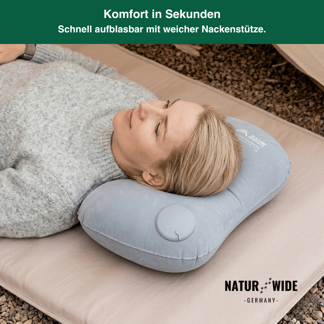 Aufblasbares Reisekissen mit integrierter Pumpe – Ansicht 3