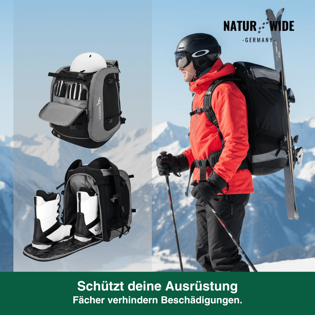 Skischuh-Rucksack 65 L für Stiefel, Helm & Ski – Ansicht 8