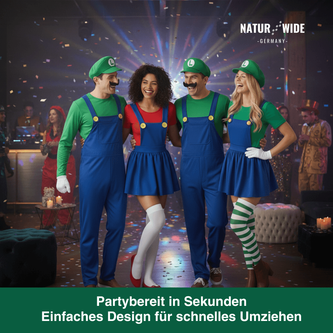 Klempner-Kostüm Rot & Grün: Overall oder Kleid – Ansicht 5