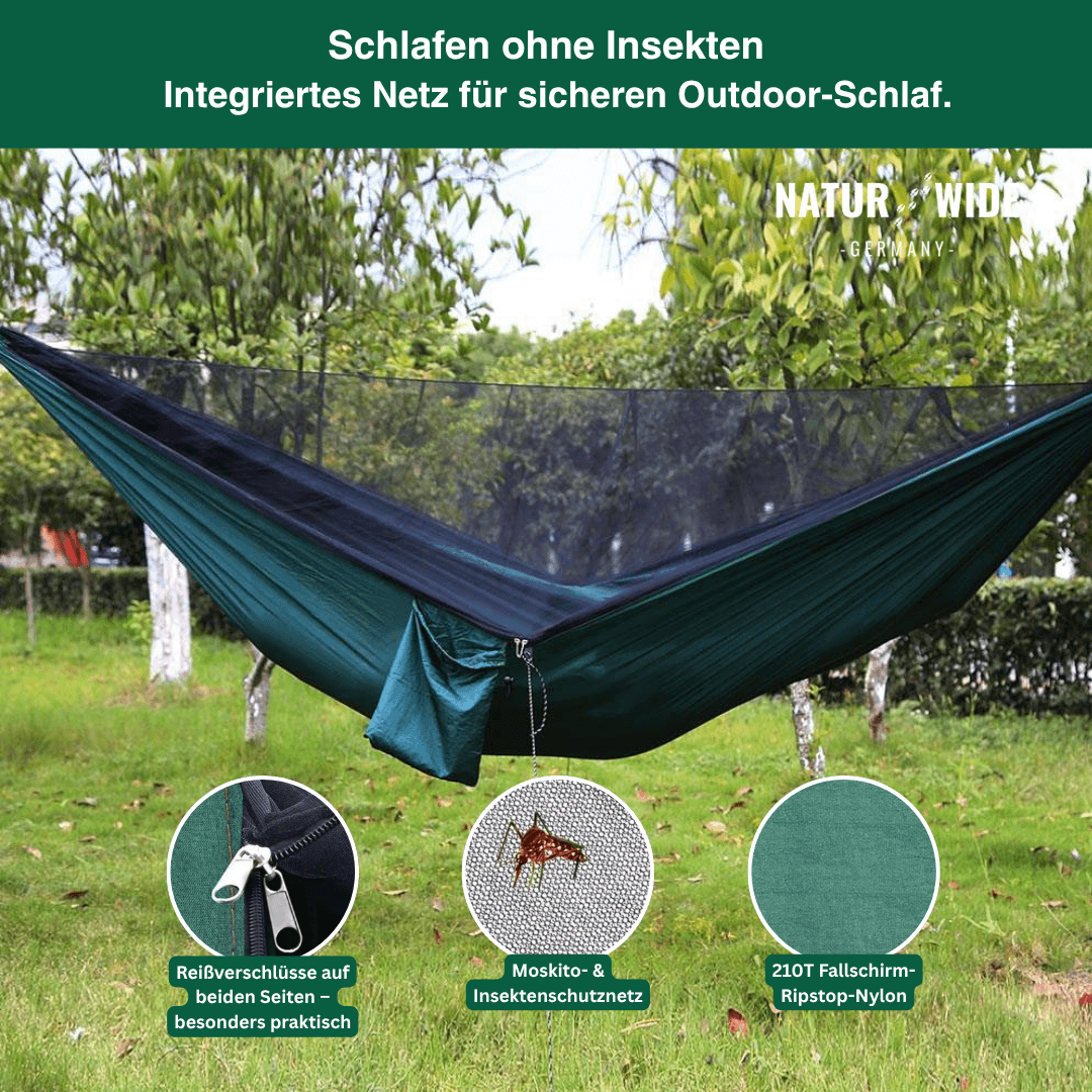 Camping-Hängematte mit Moskitonetz & Tarp – Ansicht 7