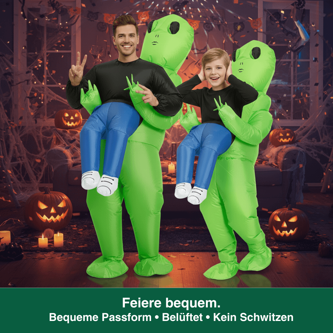 Aufblasbares Alien-Kostüm für Kind & Erwachsene – Ansicht 3