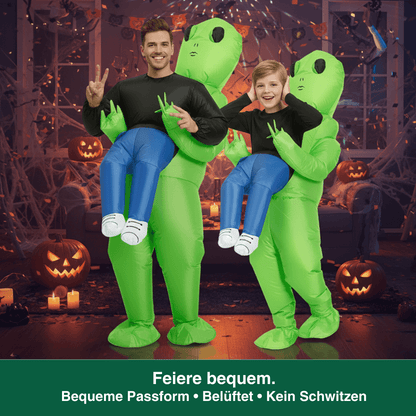 Aufblasbares Alien-Kostüm für Kind & Erwachsene – Ansicht 3