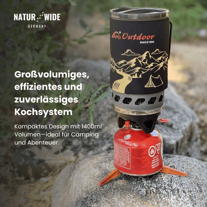 Kochsystem 1,4 L mit Gaskocher & Piezozündung – Ansicht 5