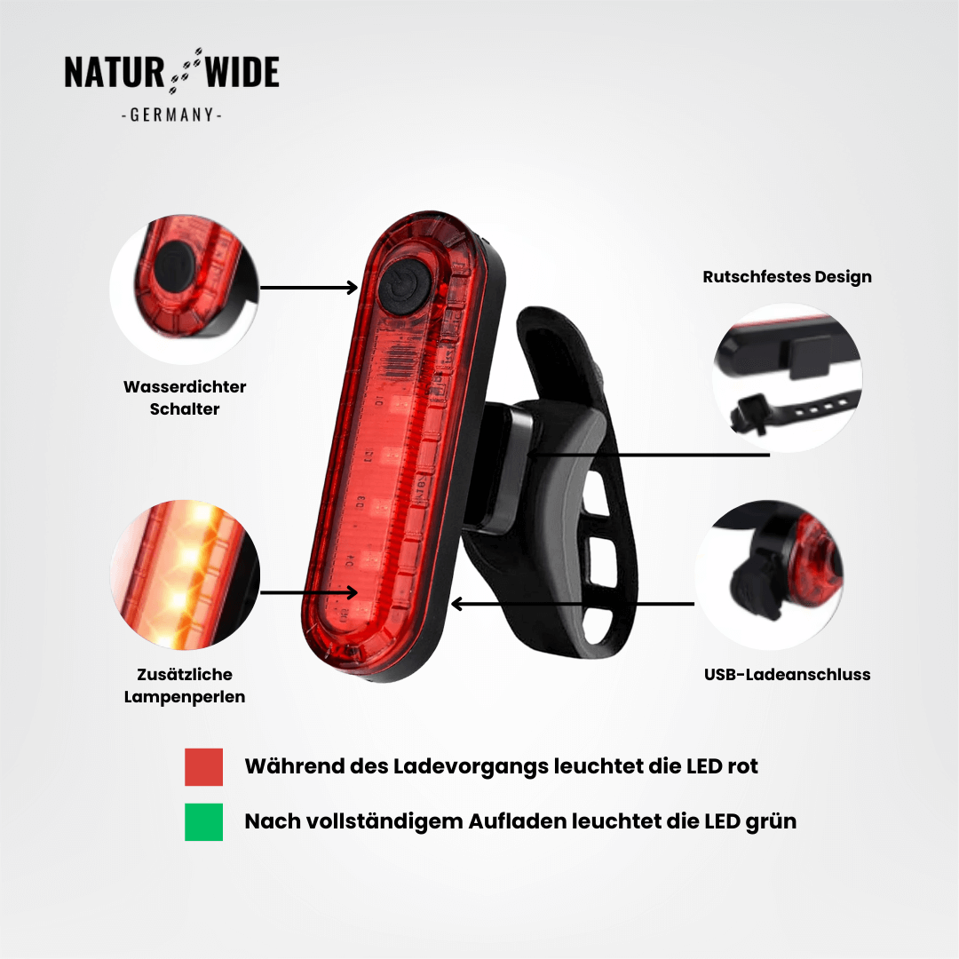 Fahrradlicht-Set mit 1200-Lumen-Frontlicht – Ansicht 2