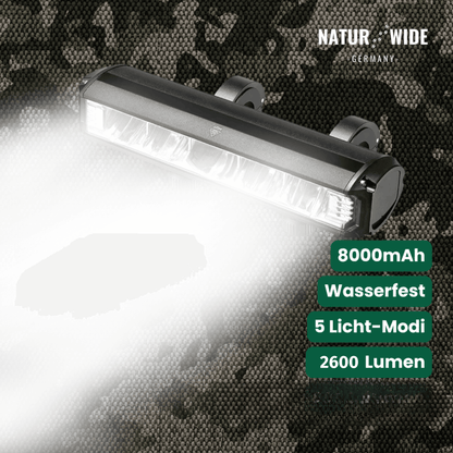 LumiMax Pro Fahrradlicht, 2600 Lumen, Powerbank – Ansicht 3